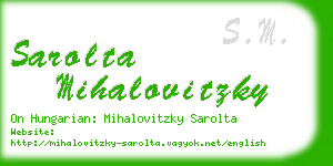 sarolta mihalovitzky business card